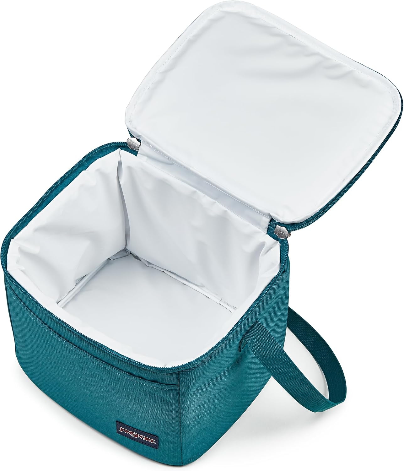 image:imageJanSport Super Snack Insulated Lunch Bag with BPAFree Liner Zipper Top Opening and Adjustable Shoulder Strap Emerald PoolEmerald Pool