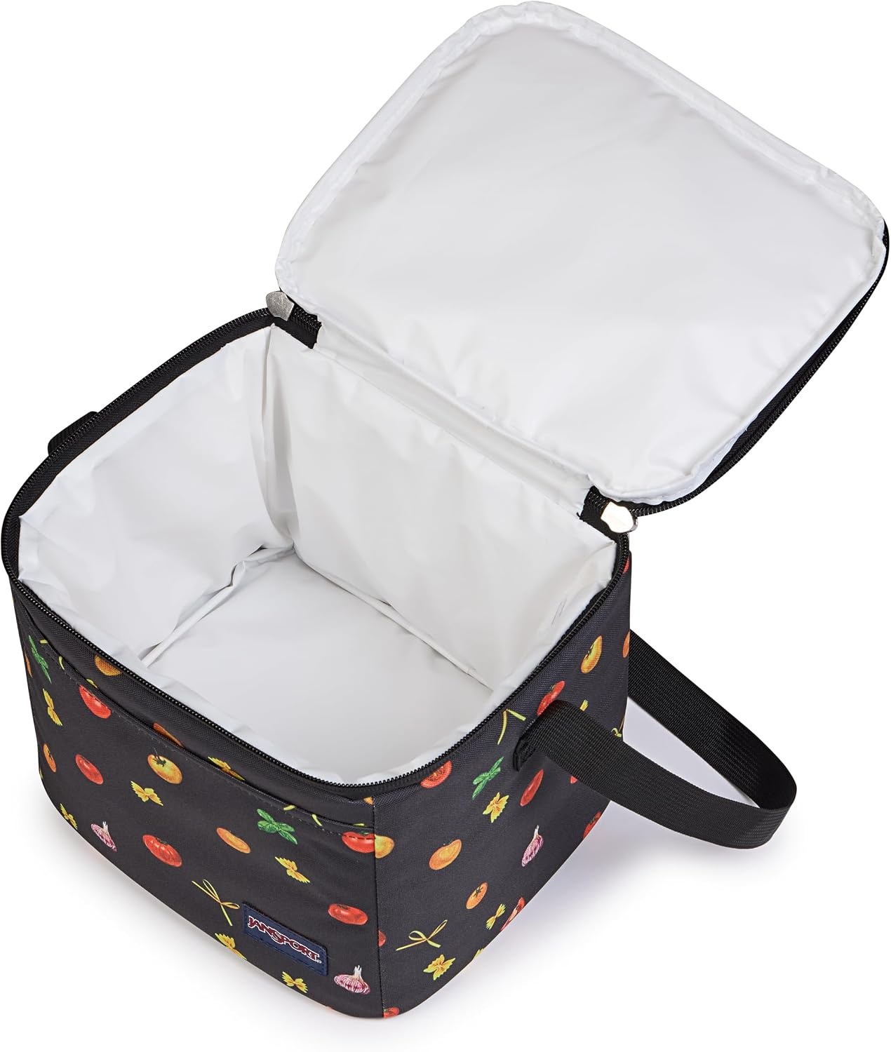 image:imageJanSport Super Snack Insulated Lunch Bag with BPAFree Liner Zipper Top Opening and Adjustable Shoulder Strap Emerald PoolPasta Party