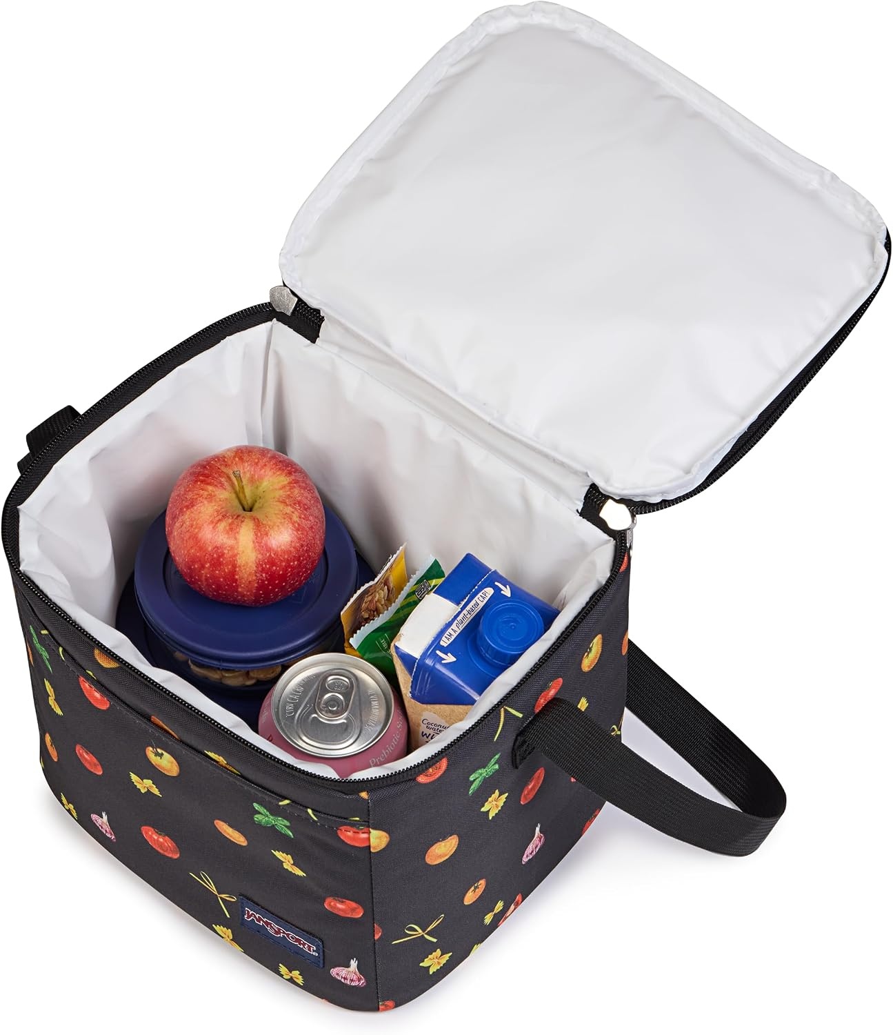 image:imageJanSport Super Snack Insulated Lunch Bag with BPAFree Liner Zipper Top Opening and Adjustable Shoulder Strap Emerald PoolPasta Party