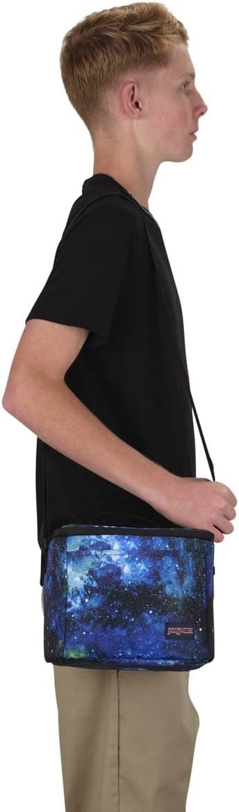 image:imageJanSport Super Snack Insulated Lunch Bag with BPAFree Liner Zipper Top Opening and Adjustable Shoulder Strap Pastel LilacCyberspace Galaxy
