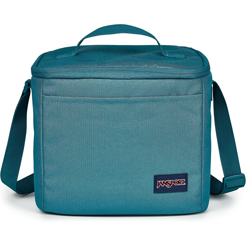 image:imageJanSport Super Snack Insulated Lunch Bag with BPAFree Liner Zipper Top Opening and Adjustable Shoulder Strap Emerald PoolEmerald Pool