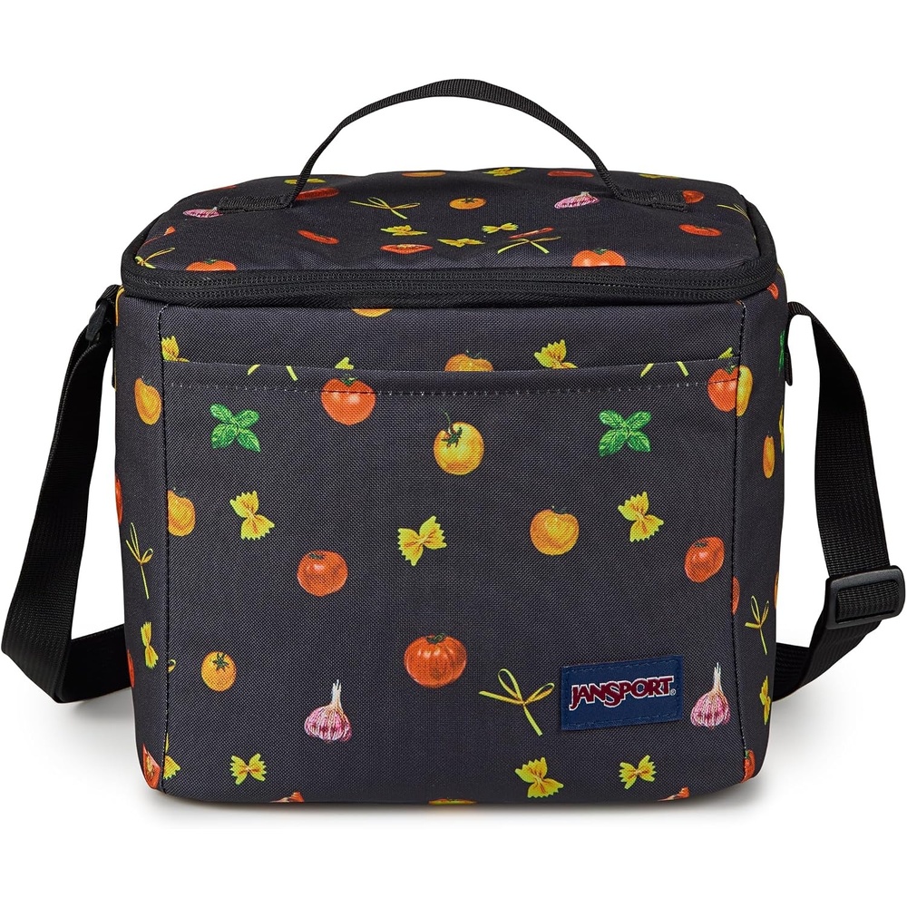 image:imageJanSport Super Snack Insulated Lunch Bag with BPAFree Liner Zipper Top Opening and Adjustable Shoulder Strap Emerald PoolPasta Party