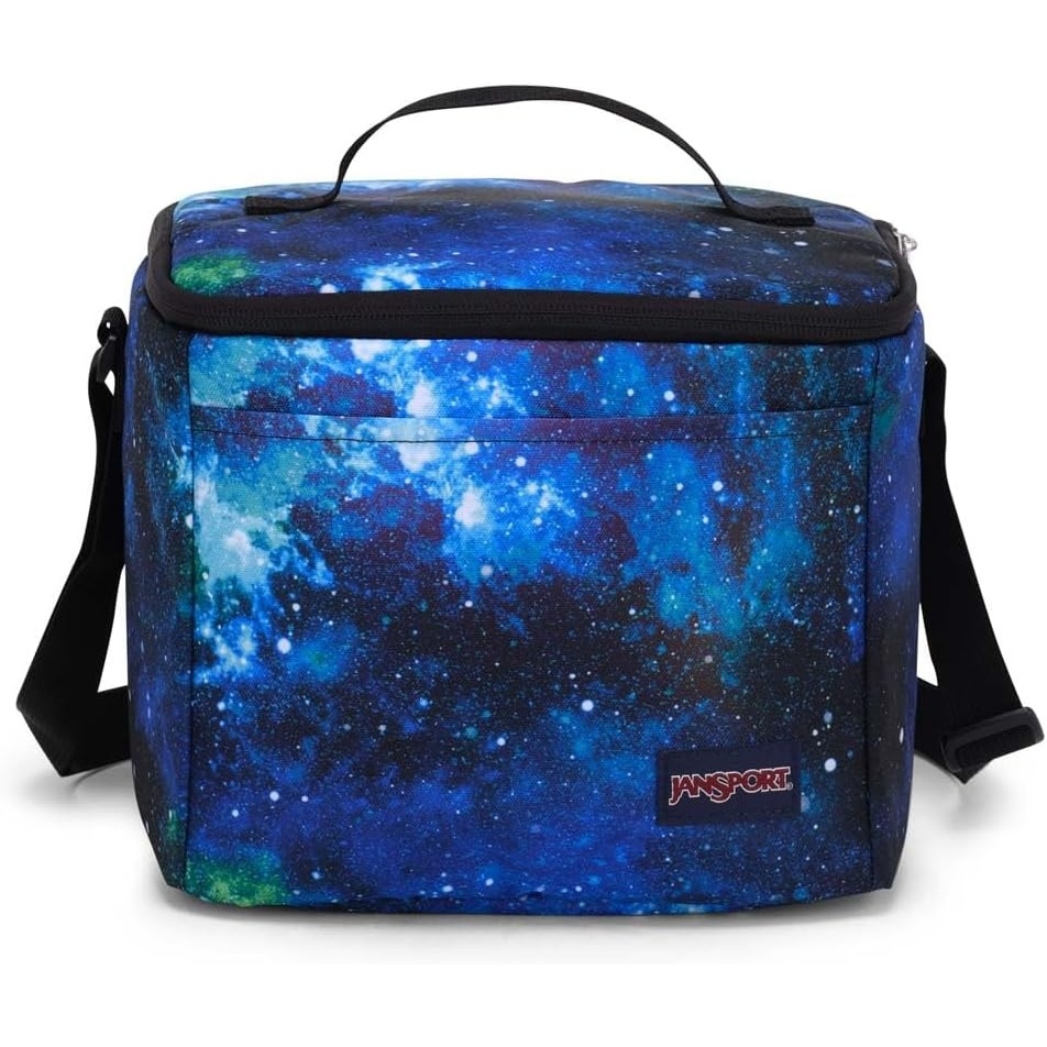 image:imageJanSport Super Snack Insulated Lunch Bag with BPAFree Liner Zipper Top Opening and Adjustable Shoulder Strap Pastel LilacCyberspace Galaxy
