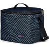 JanSport Super Snack – Insulated Lunch Bag with BPA-Free Liner, Zipper Top Opening, and Adjustable Shoulder Strap, Pastel Lilac(Team Stripes Black/Black/Azul)