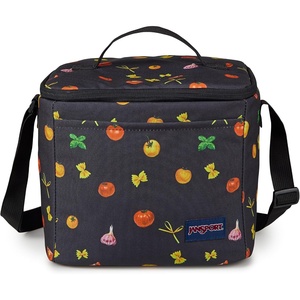 JanSport Super Snack – Insulated Lunch Bag with BPA-Free Liner, Zipper Top Opening, and Adjustable Shoulder Strap, Emerald Pool(Pasta Party)