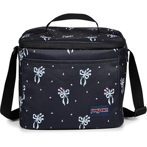 JanSport Super Snack – Insulated Lunch Bag with BPA-Free Liner, Zipper Top Opening, and Adjustable Shoulder Strap, Pastel Lilac(Pastel Petals Black/Blue/Pink/Green)