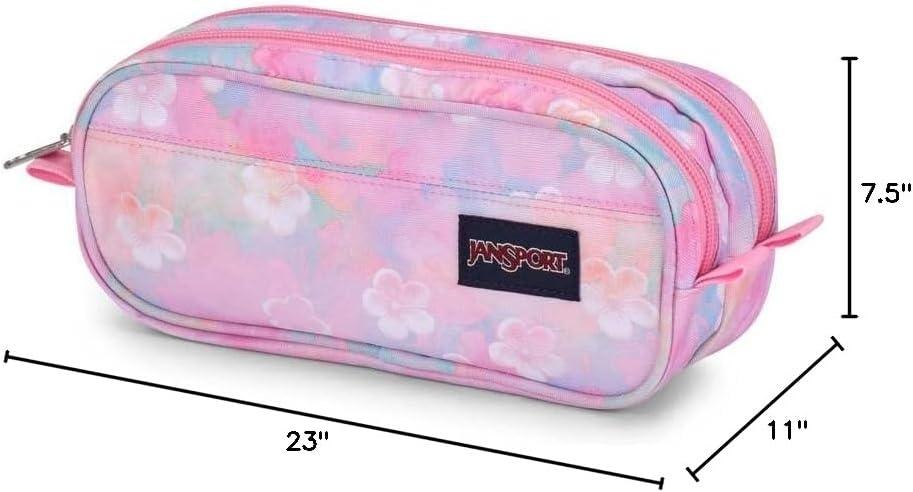 image:imageJanSport Large Accessory Pouch Secure Storage Space for Pens Power Cords Pencil Case Ideal For Everyday Essentials 13LNeon Daisy