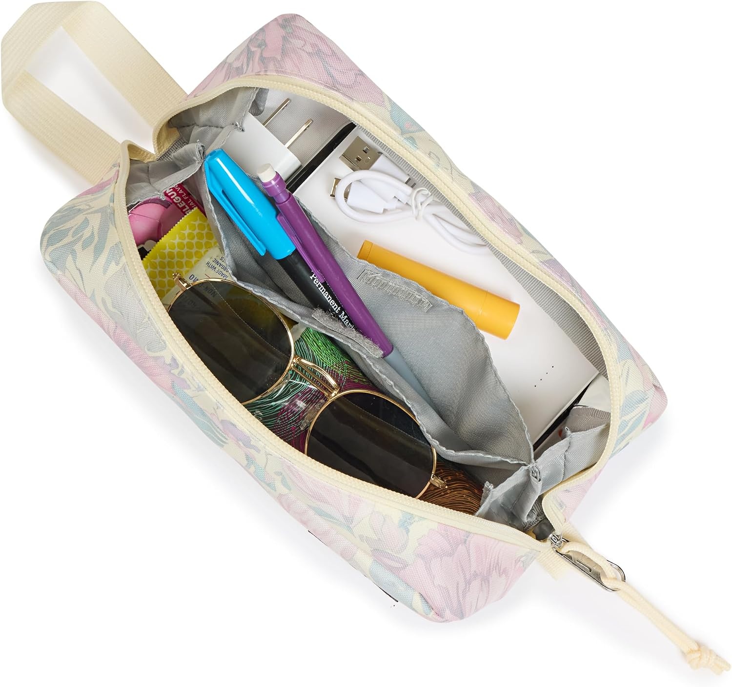 image:imageJanSport Perfect Pouch Accordion Opening Single Compartment with 3 Dividers Small Internal PocketFaded Tapestry