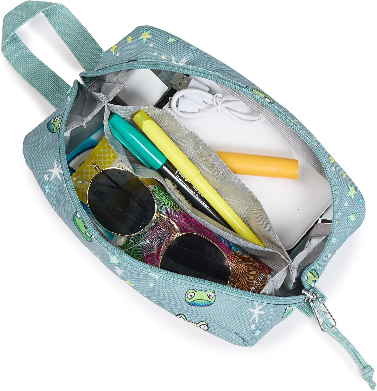 image:imageJanSport Perfect Pouch Accordion Opening Single Compartment with 3 Dividers Small Internal PocketLeapin Lillies