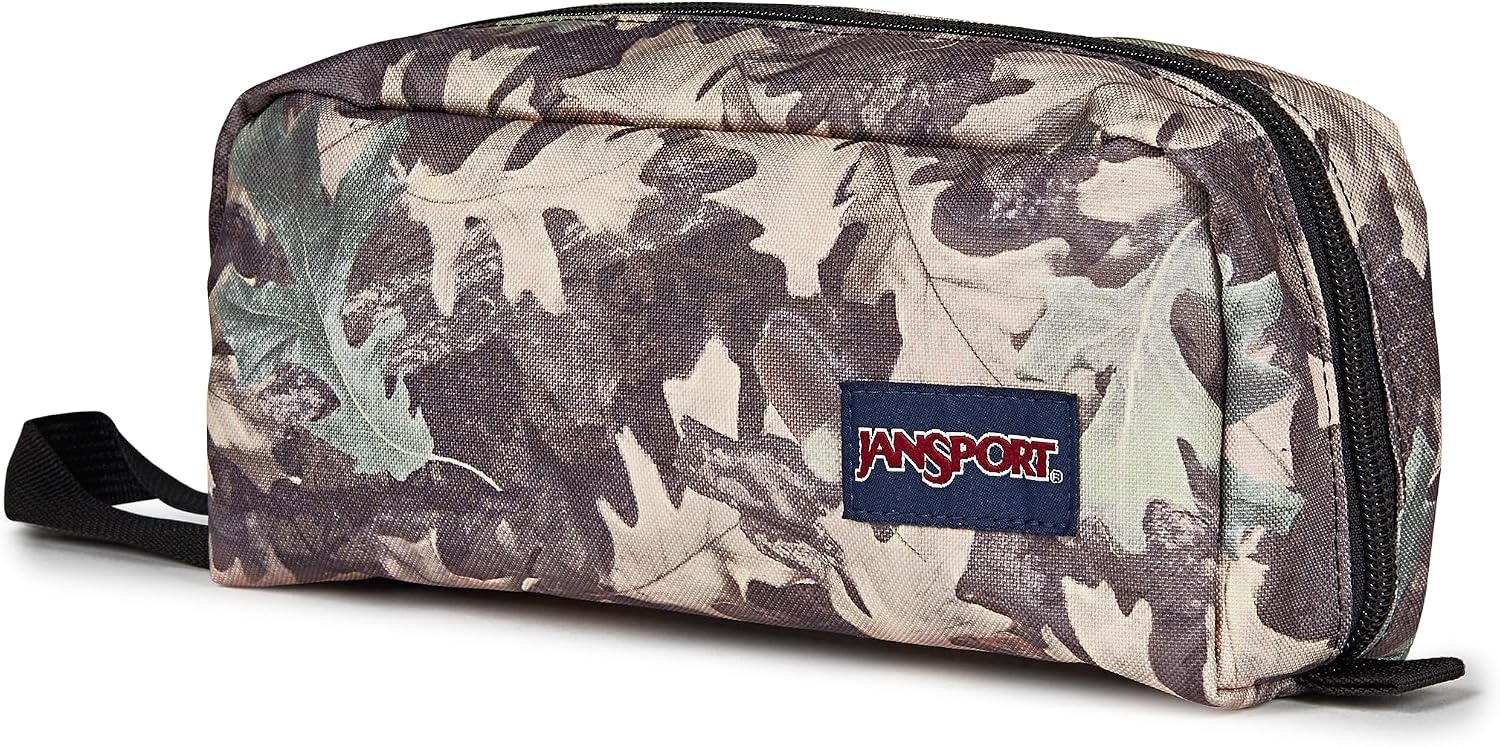 image:imageJanSport Perfect Pouch Accordion Opening Single Compartment with 3 Dividers Small Internal PocketWoodland Camo