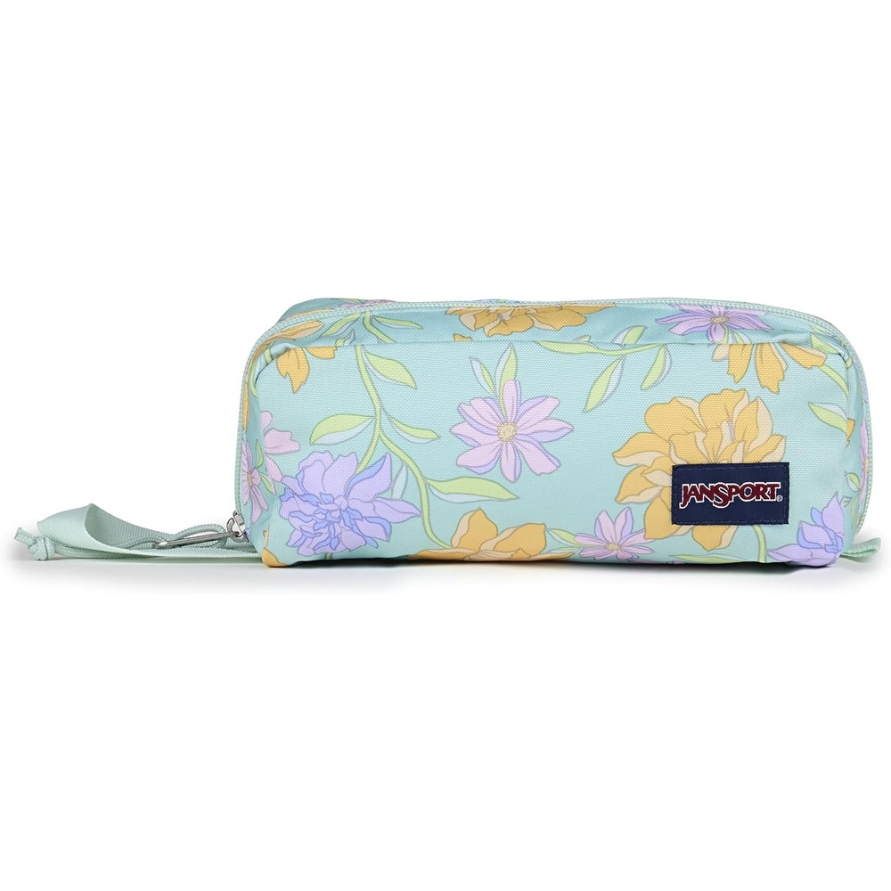 image:imageJanSport Perfect Pouch Accordion Opening Single Compartment with 3 Dividers Small Internal PocketFaded Floral Fresh Mint