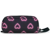 JanSport Perfect Pouch – Accordion Opening, Single Compartment with 3 Dividers, Small Internal Pocket(Happy Hearts Black)