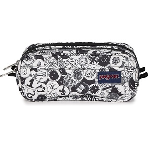 JanSport Large Accessory Pouch – Secure Storage Space for Pens, Power Cords, Pencil Case, Ideal For Everyday Essentials, 1.3L(Doodle Dots Black/White/Grey)