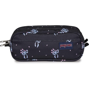 JanSport Large Accessory Pouch – Secure Storage Space for Pens, Power Cords, Pencil Case, Ideal For Everyday Essentials, 1.3L(Pastel Petals Black/Blue/Pink/Green)