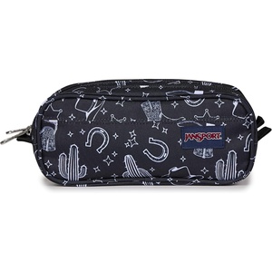 JanSport Large Accessory Pouch – Secure Storage Space for Pens, Power Cords, Pencil Case, Ideal For Everyday Essentials, 1.3L(Wild West Escape Black/Black/White)