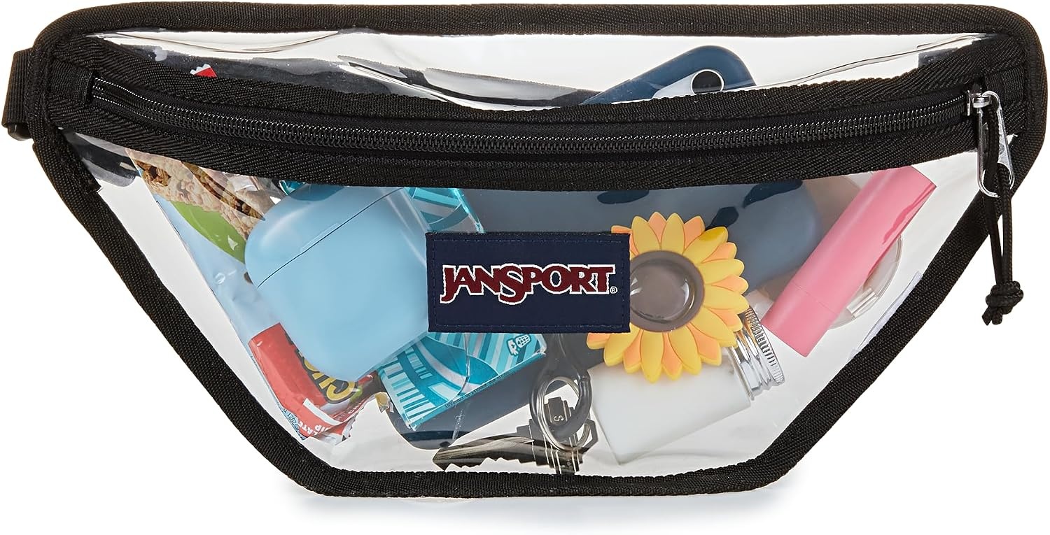 image:imageJanSport Clear Waistpack 1L Transparent Fanny Pack One Main Compartment Adjustable Hip Belt amp Crossbody Strap ClearClear Waistpack