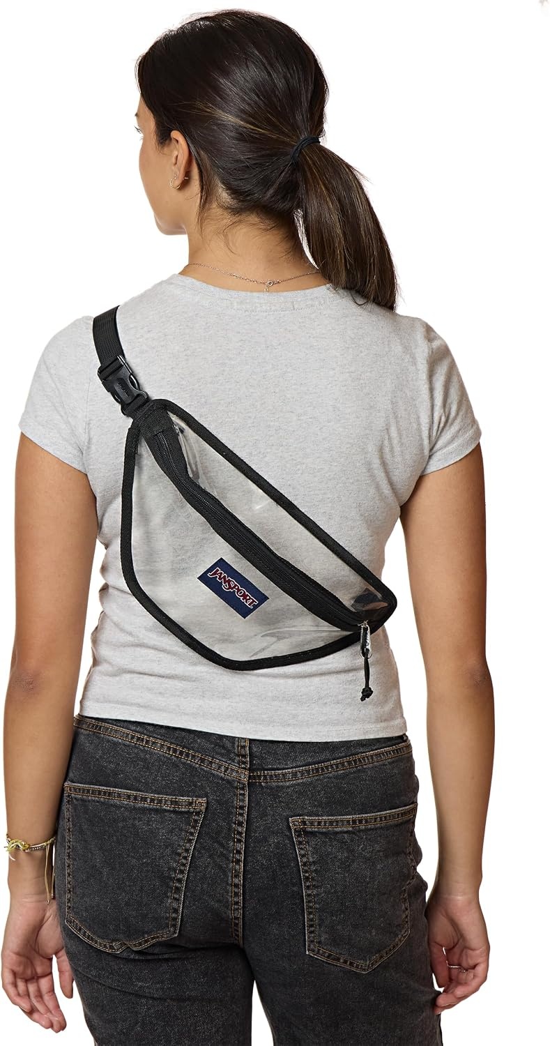 image:imageJanSport Clear Waistpack 1L Transparent Fanny Pack One Main Compartment Adjustable Hip Belt amp Crossbody Strap ClearClear Waistpack