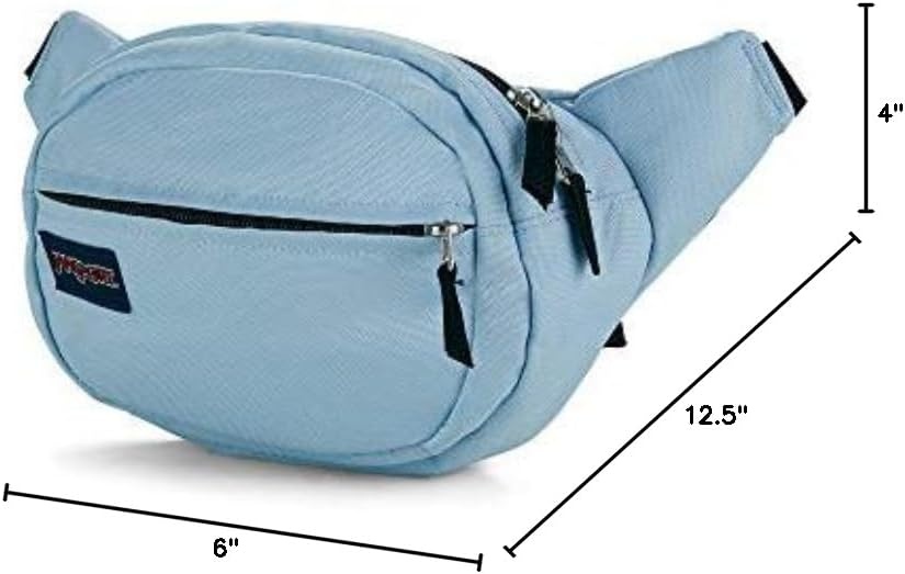 image:imageJanSport Fifth Avenue Fanny Pack Crossbody Bags for Women Men Stylish Durable Waist Bag with Adjustable Belt Main Zippered Pocket Quick Stash Pocket Travel Essentials Lavender AshBlue Dusk