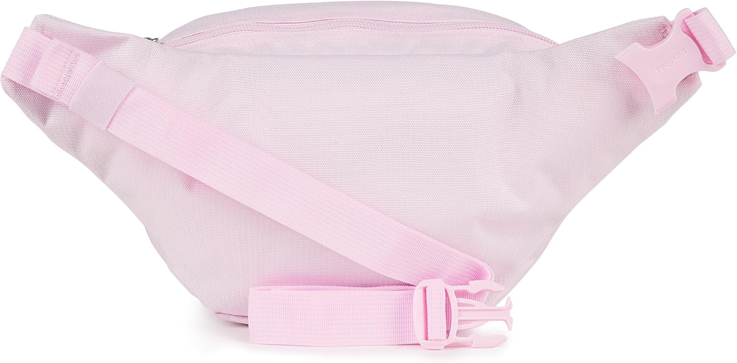 image:imageJanSport Fifth Avenue Fanny Pack Crossbody Bags for Women Men Stylish Durable Waist Bag with Adjustable Belt Main Zippered Pocket Quick Stash Pocket Travel Essentials Lavender AshPink Ice
