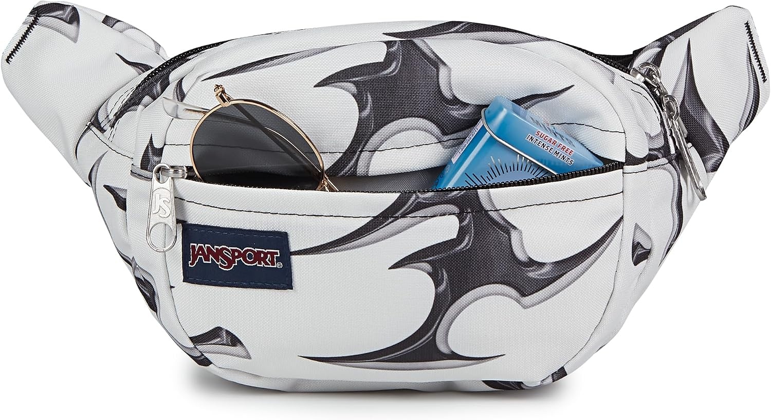 image:imageJanSport Fifth Avenue Fanny Pack Crossbody Bags for Women Men Stylish Durable Waist Bag with Adjustable Belt Main Zippered Pocket Quick Stash Pocket Travel Essentials Lavender AshCyber Silver White