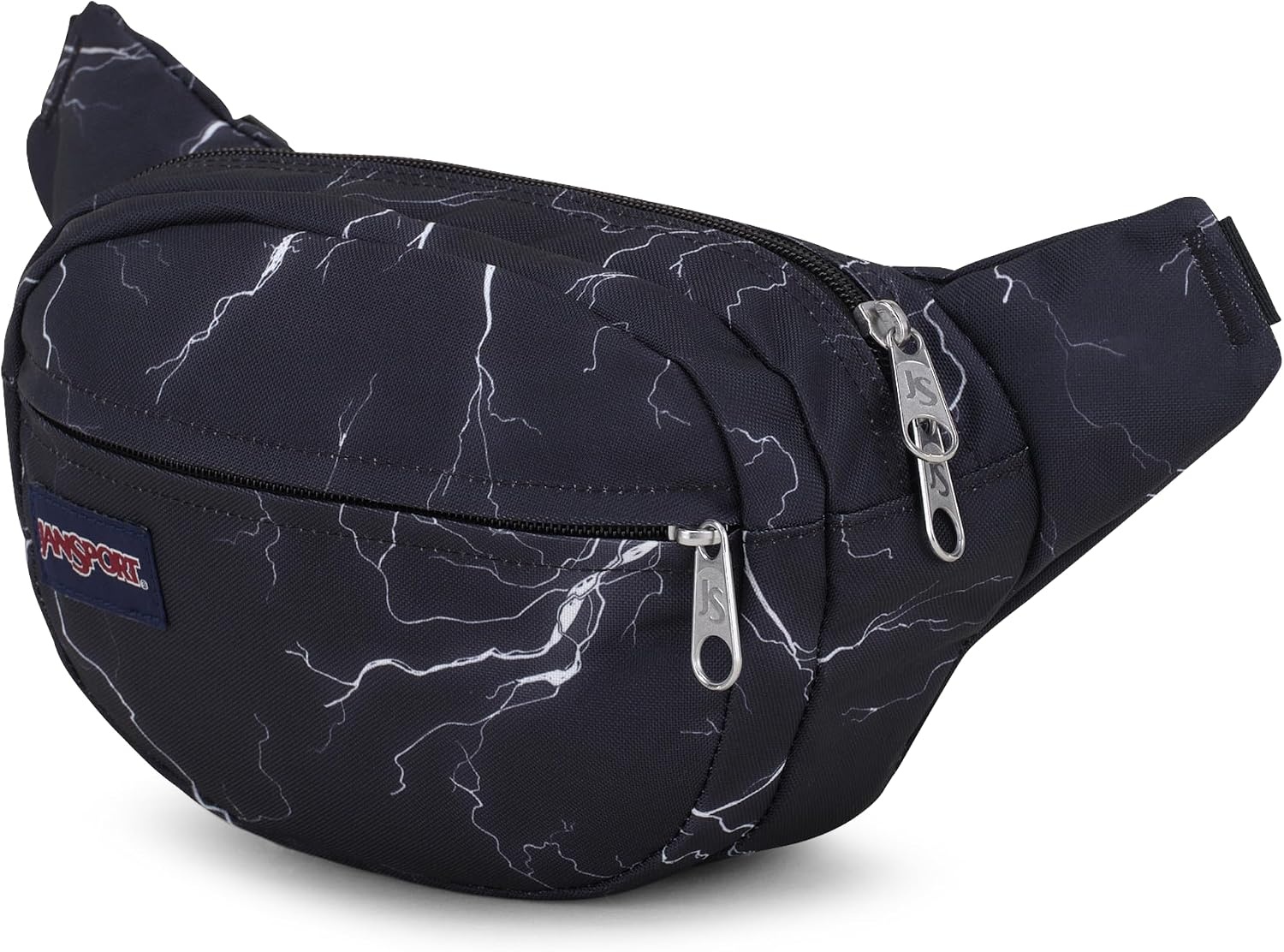 image:imageJanSport Fifth Avenue Fanny Pack Crossbody Bags for Women Men Stylish Durable Waist Bag with Adjustable Belt Main Zippered Pocket Quick Stash Pocket Travel Essentials Lavender AshElectric Bolts