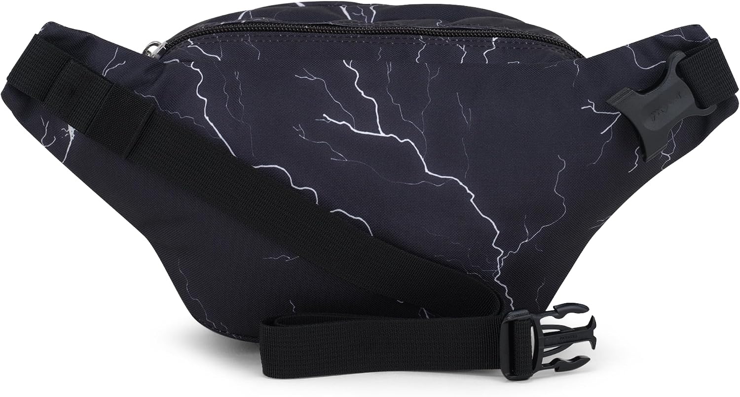 image:imageJanSport Fifth Avenue Fanny Pack Crossbody Bags for Women Men Stylish Durable Waist Bag with Adjustable Belt Main Zippered Pocket Quick Stash Pocket Travel Essentials Lavender AshElectric Bolts