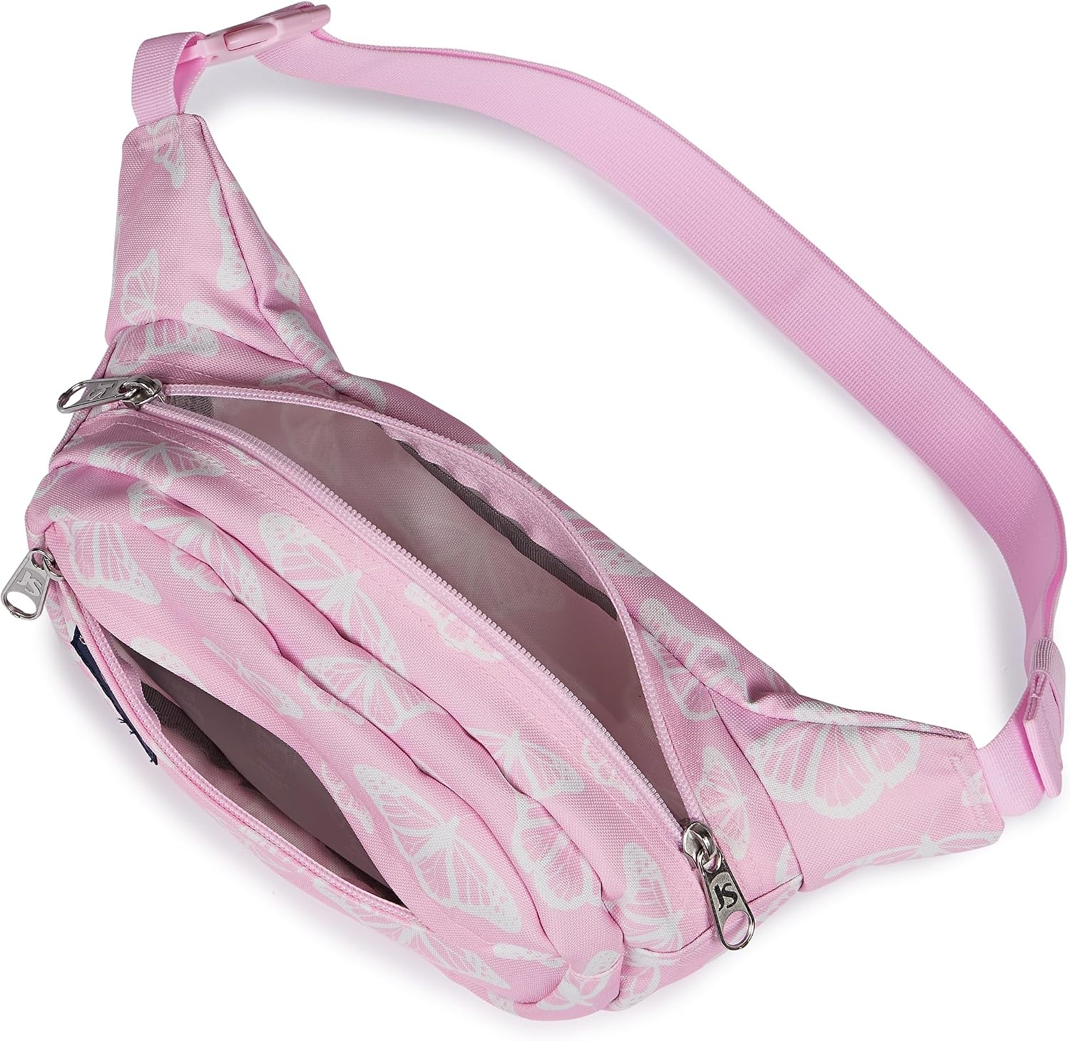 image:imageJanSport Fifth Avenue Fanny Pack Crossbody Bags for Women Men Stylish Durable Waist Bag with Adjustable Belt Main Zippered Pocket Quick Stash Pocket Travel Essentials Lavender AshFlutter By Pink Ice