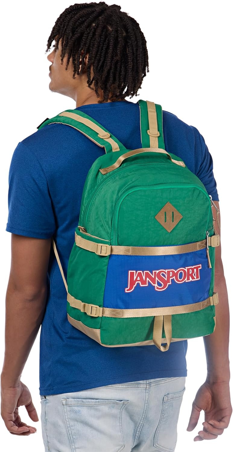 image:imageJanSport Small Seattle Pack Compact Backpack with Main Compartment Dual Water Bottle Pockets and Padded Sleeve for 15Inch Laptop TravertineJelly Kelly