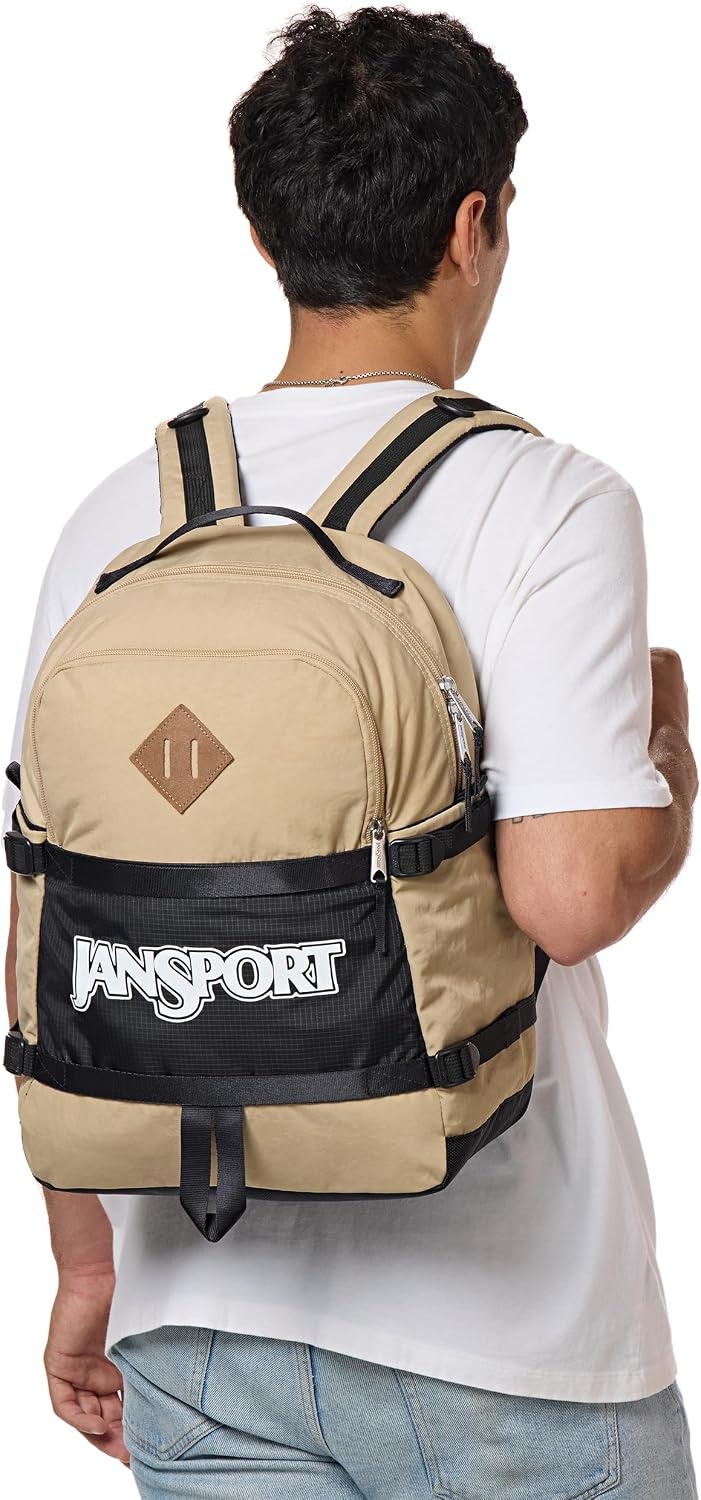 image:imageJanSport Small Seattle Pack Compact Backpack with Main Compartment Dual Water Bottle Pockets and Padded Sleeve for 15Inch Laptop TravertineTravertine