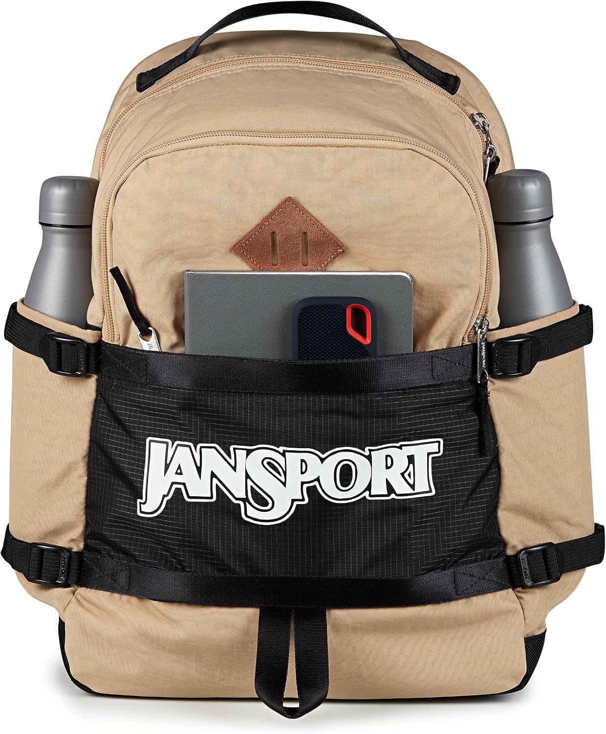 image:imageJanSport Small Seattle Pack Compact Backpack with Main Compartment Dual Water Bottle Pockets and Padded Sleeve for 15Inch Laptop TravertineTravertine
