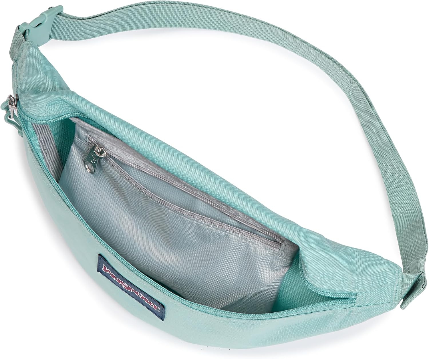 image:imageJanSport Swing Waistpack Fanny Pack Stylish Durable Waist Bag with Adjustable Belt Main Zippered Pocket Travel Essentials BlackFaded Sage