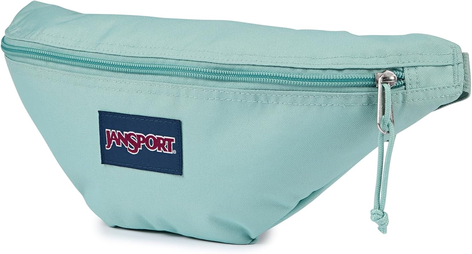 image:imageJanSport Swing Waistpack Fanny Pack Stylish Durable Waist Bag with Adjustable Belt Main Zippered Pocket Travel Essentials BlackFaded Sage