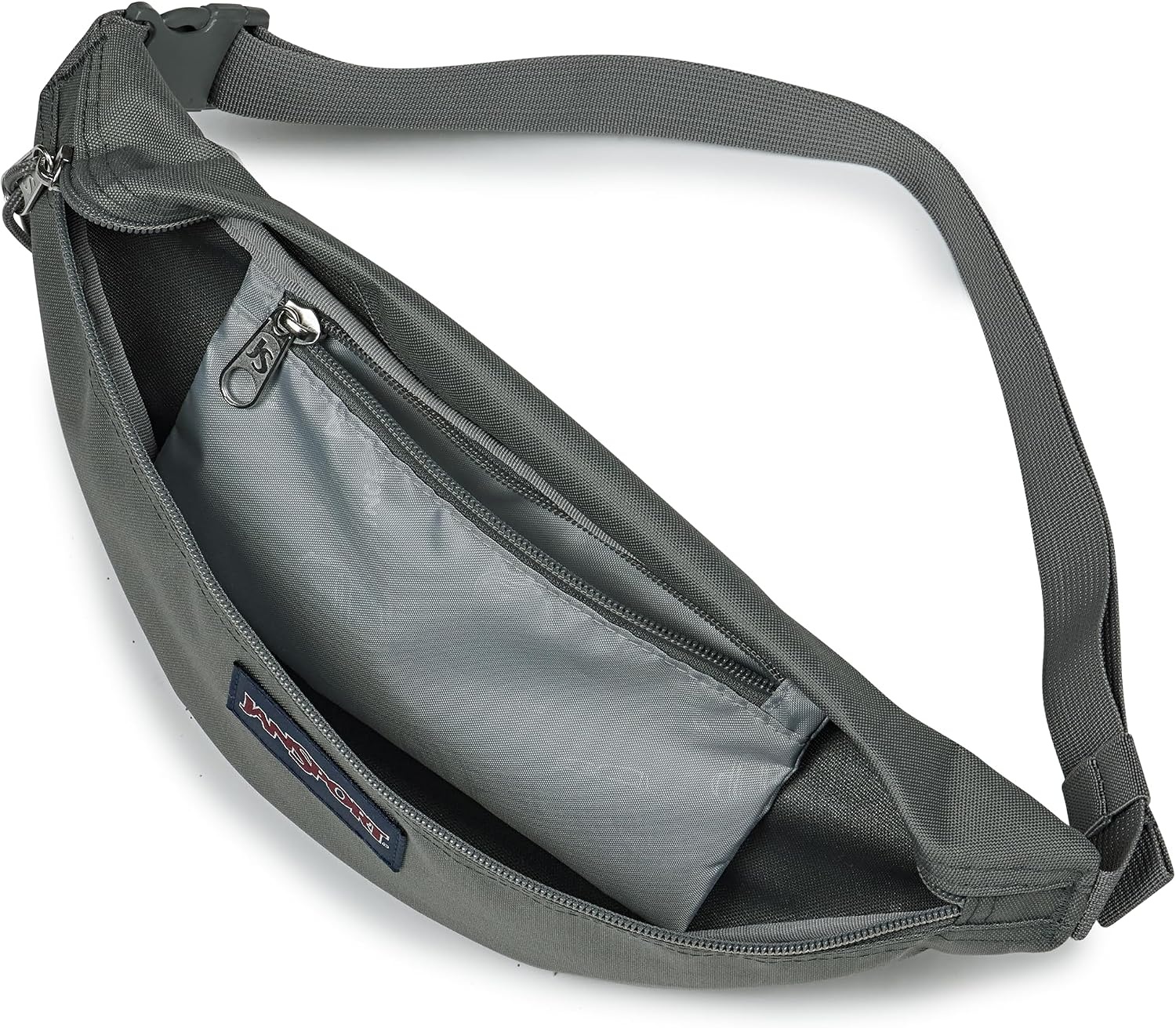 image:imageJanSport Swing Waistpack Fanny Pack Stylish Durable Waist Bag with Adjustable Belt Main Zippered Pocket Travel Essentials BlackGraphite Grey