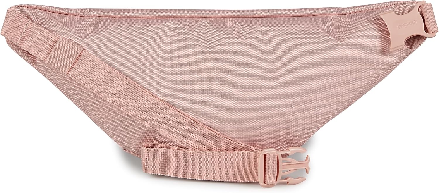 image:imageJanSport Swing Waistpack Fanny Pack Stylish Durable Waist Bag with Adjustable Belt Main Zippered Pocket Travel Essentials BlackMisty Rose