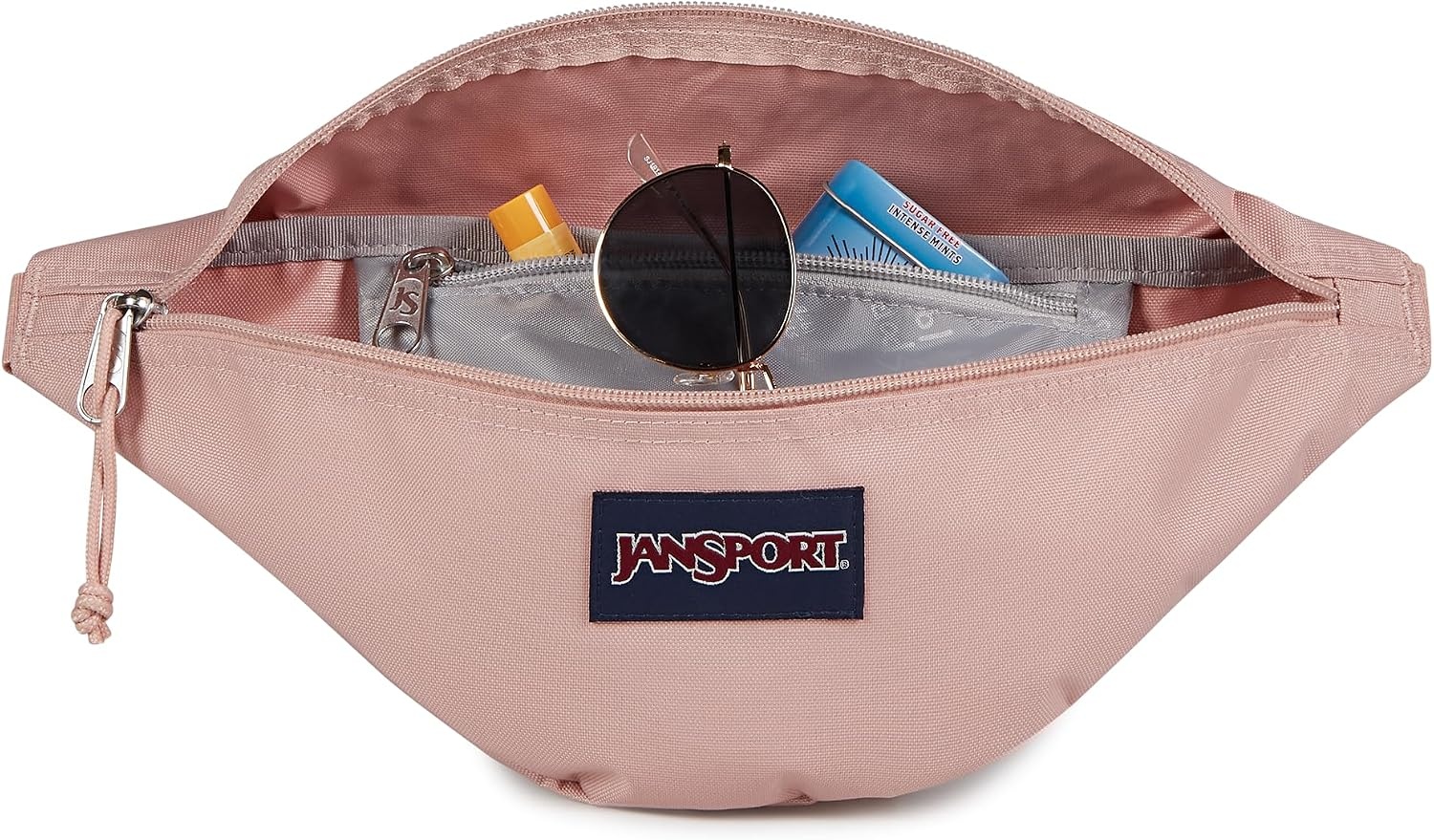 image:imageJanSport Swing Waistpack Fanny Pack Stylish Durable Waist Bag with Adjustable Belt Main Zippered Pocket Travel Essentials BlackMisty Rose