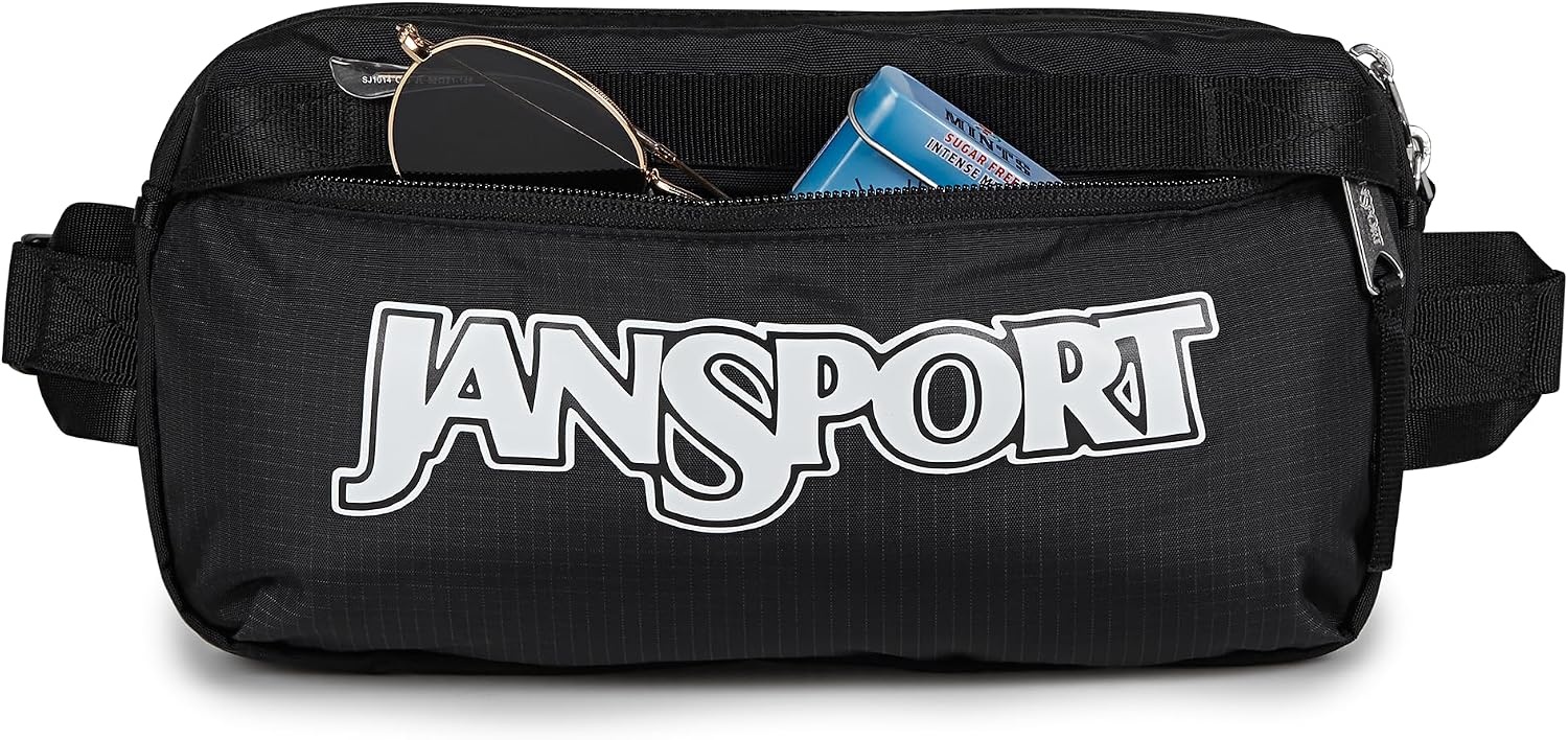 image:imageJanSport Washington Waistpack Fanny Pack Stylish Durable Waist Bag with Adjustable Belt Main Zippered Pocket Quick Stash PocketTravel EssentialsBlack
