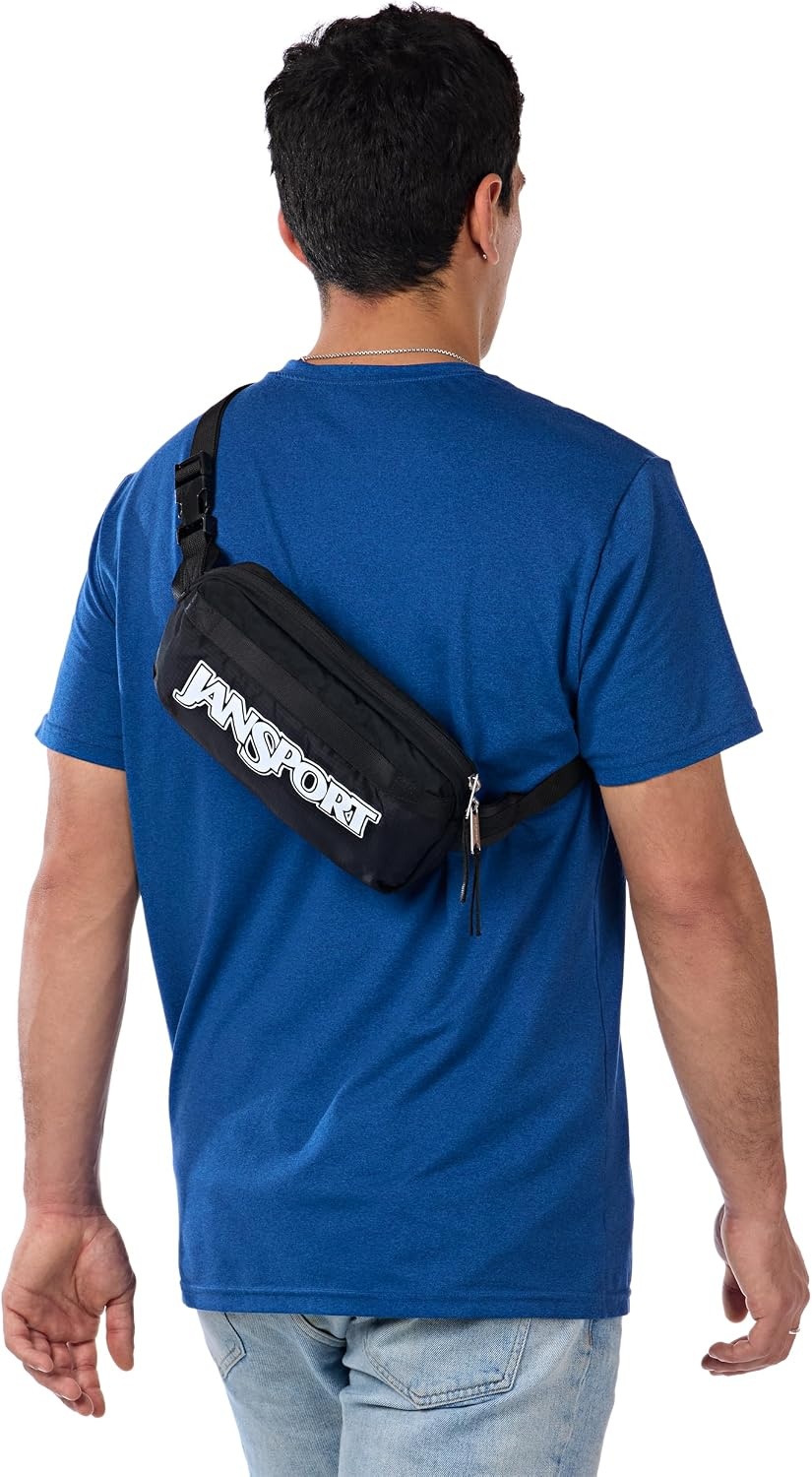 image:imageJanSport Washington Waistpack Fanny Pack Stylish Durable Waist Bag with Adjustable Belt Main Zippered Pocket Quick Stash PocketTravel EssentialsBlack