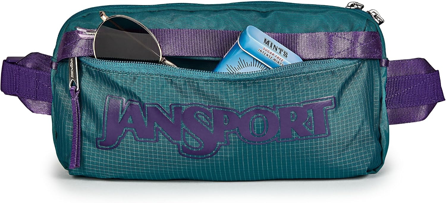 image:imageJanSport Washington Waistpack Fanny Pack Stylish Durable Waist Bag with Adjustable Belt Main Zippered Pocket Quick Stash PocketTravel EssentialsEmerald Pool