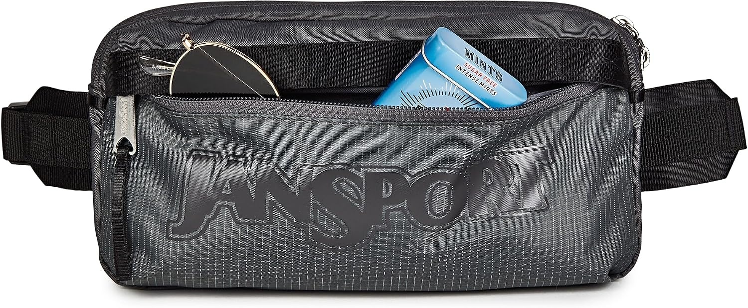 image:imageJanSport Washington Waistpack Fanny Pack Stylish Durable Waist Bag with Adjustable Belt Main Zippered Pocket Quick Stash PocketTravel EssentialsSmokey Grit