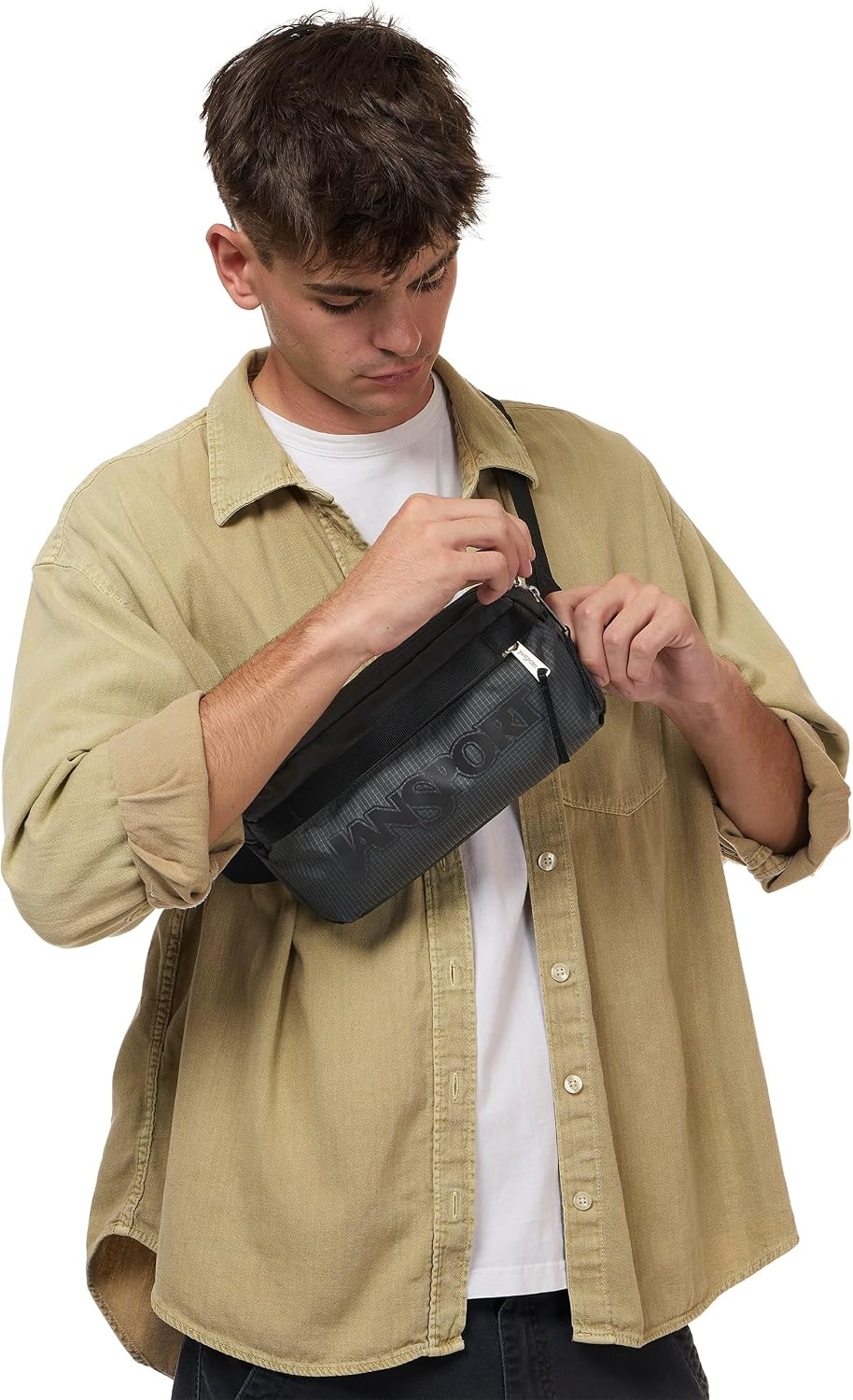 image:imageJanSport Washington Waistpack Fanny Pack Stylish Durable Waist Bag with Adjustable Belt Main Zippered Pocket Quick Stash PocketTravel EssentialsSmokey Grit