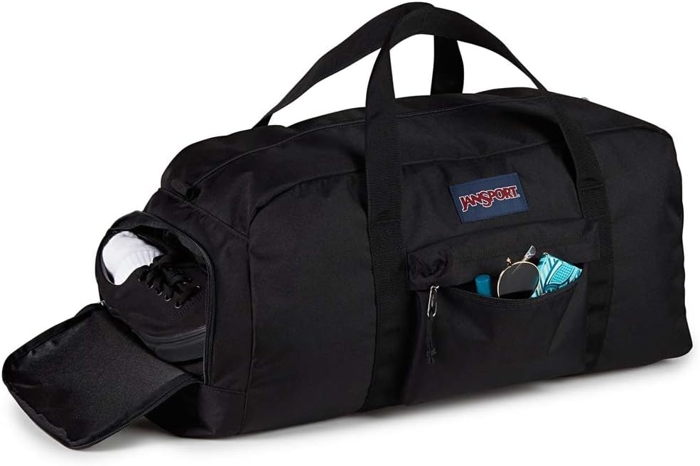 image:imageJanSport Weekender Large Duffel Travel or Gym Bag Durable Weekender with Front Utility Pocket amp Side Grab Handles Cargo GreenBlack