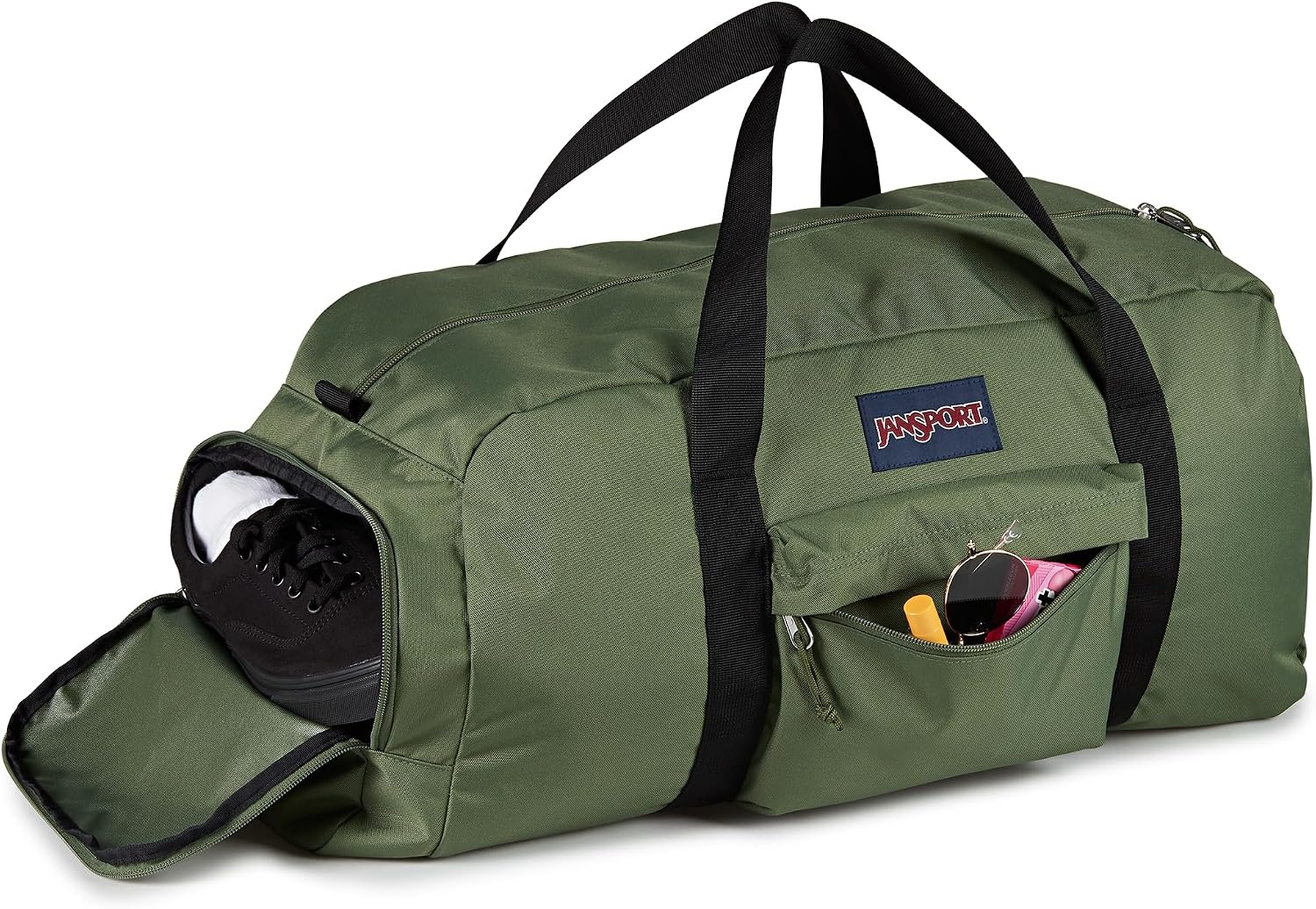 image:imageJanSport Weekender Large Duffel Travel or Gym Bag Durable Weekender with Front Utility Pocket amp Side Grab Handles Cargo GreenCargo Green