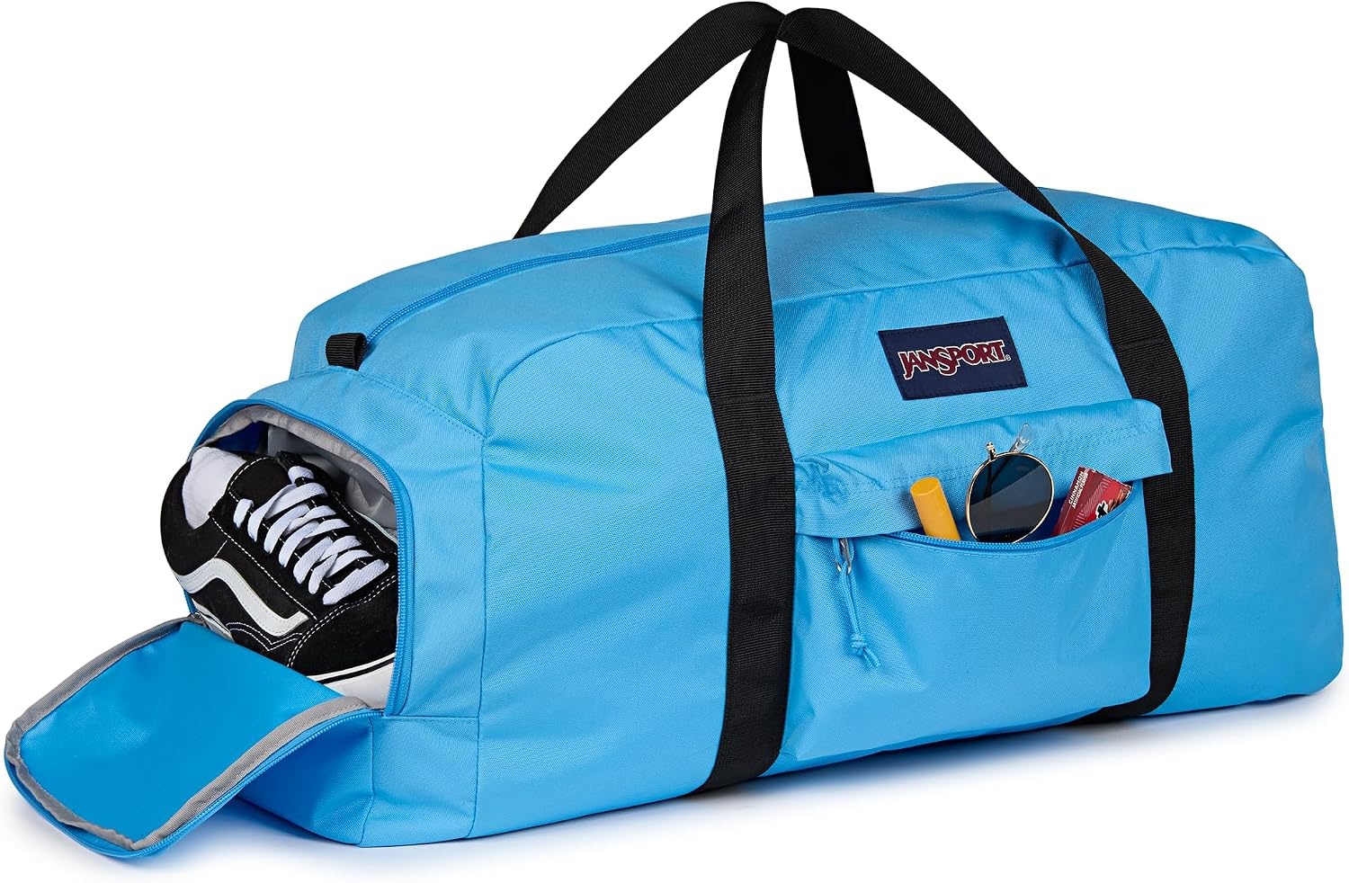 image:imageJanSport Weekender Large Duffel Travel or Gym Bag Durable Weekender with Front Utility Pocket amp Side Grab Handles Cargo GreenElectric Azul
