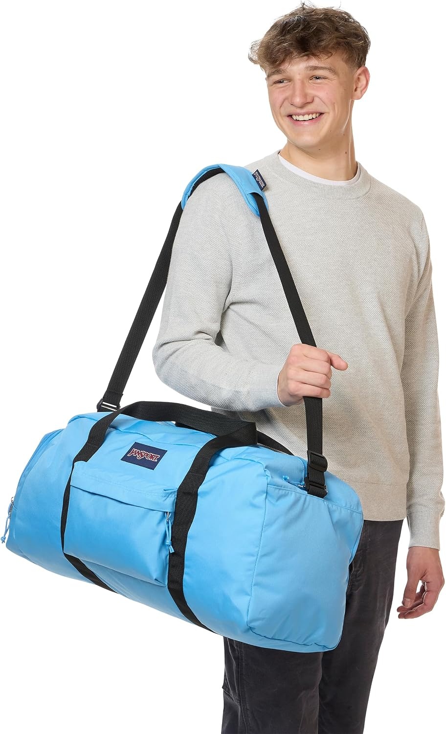 image:imageJanSport Weekender Large Duffel Travel or Gym Bag Durable Weekender with Front Utility Pocket amp Side Grab Handles Cargo GreenElectric Azul