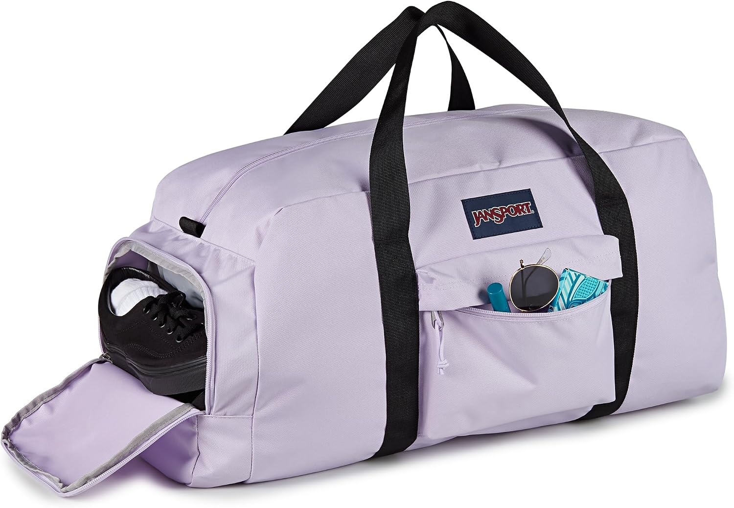 image:imageJanSport Weekender Large Duffel Travel or Gym Bag Durable Weekender with Front Utility Pocket amp Side Grab Handles Cargo GreenPastel Lilac