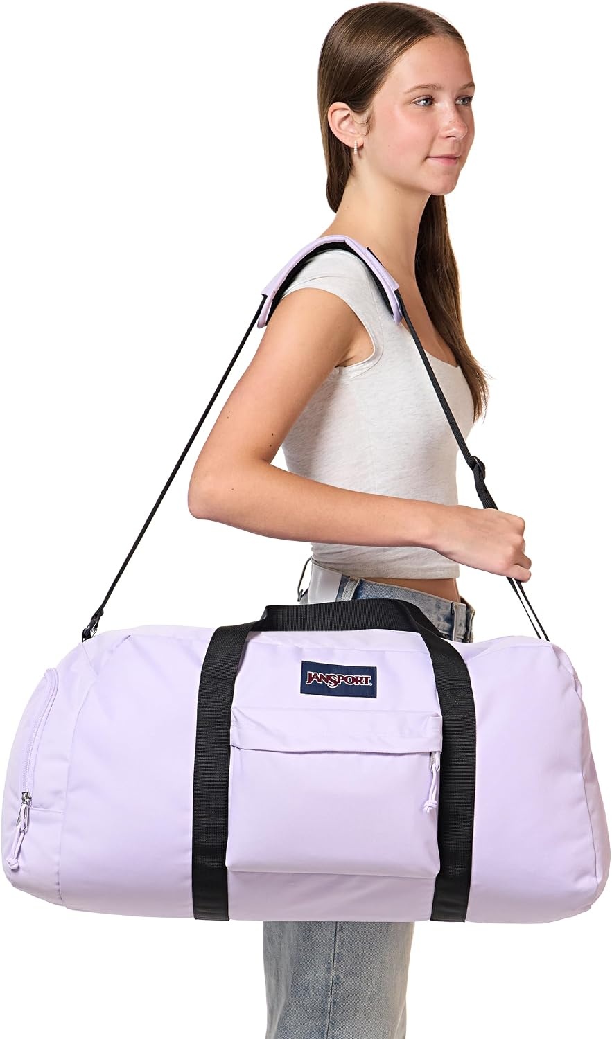 image:imageJanSport Weekender Large Duffel Travel or Gym Bag Durable Weekender with Front Utility Pocket amp Side Grab Handles Cargo GreenPastel Lilac