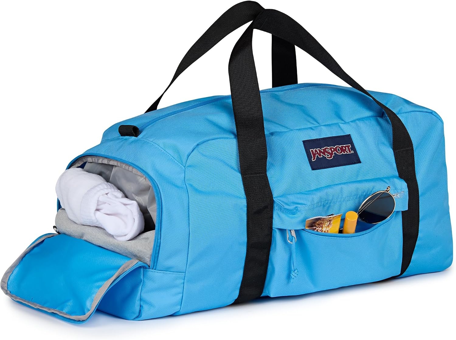 image:imageJanSport Weekender Medium Duffel Travel or Gym Bag Durable Weekender with Front Utility Pocket amp Side Grab Handles Cargo GreenElectric Azul
