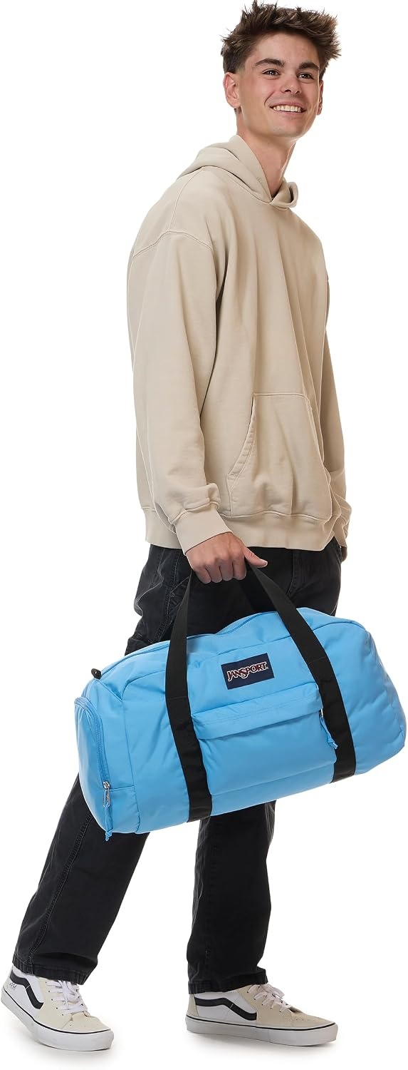 image:imageJanSport Weekender Medium Duffel Travel or Gym Bag Durable Weekender with Front Utility Pocket amp Side Grab Handles Cargo GreenElectric Azul