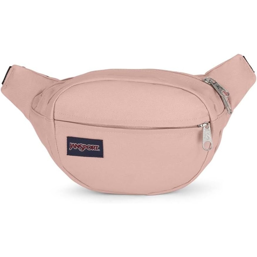 image:imageJanSport Fifth Avenue Fanny Pack Crossbody Bags for Women Men Stylish Durable Waist Bag with Adjustable Belt Main Zippered Pocket Quick Stash Pocket Travel Essentials Misty Rose