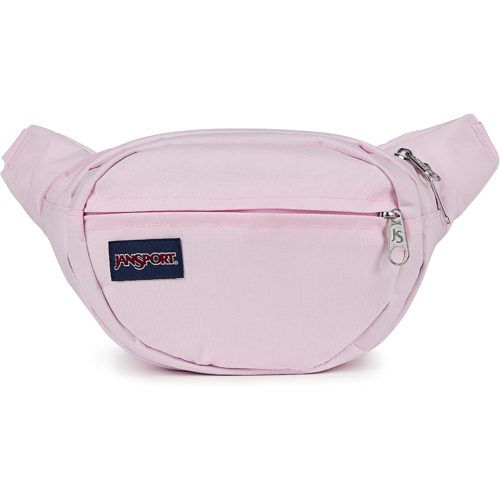 image:imageJanSport Fifth Avenue Fanny Pack Crossbody Bags for Women Men Stylish Durable Waist Bag with Adjustable Belt Main Zippered Pocket Quick Stash Pocket Travel Essentials Lavender AshPink Ice
